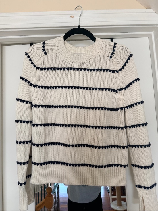 Madewell Sweaters - Madewell Cream Knit Sweater with Navy Stripes